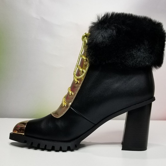 Things II Come Maliyana Lace-Up Embellished Block-Heel Booties Size 7.5 NWT - Picture 3 of 9